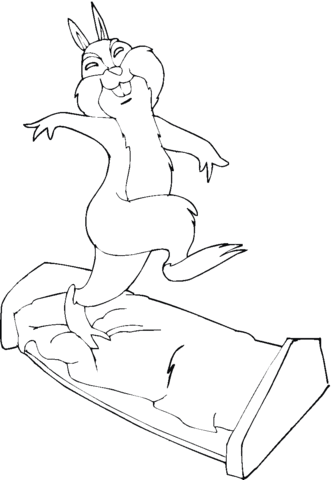 Chipmunk Stand On Bed Coloring Page